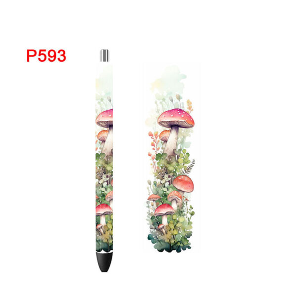5PCS 4.75x1.5'' Mushrooms Pen Wraps Stickers Boho Flowers Prints UV DTF Vinyl Waterslide Epoxy Pen Wrapper P590 - Image 13