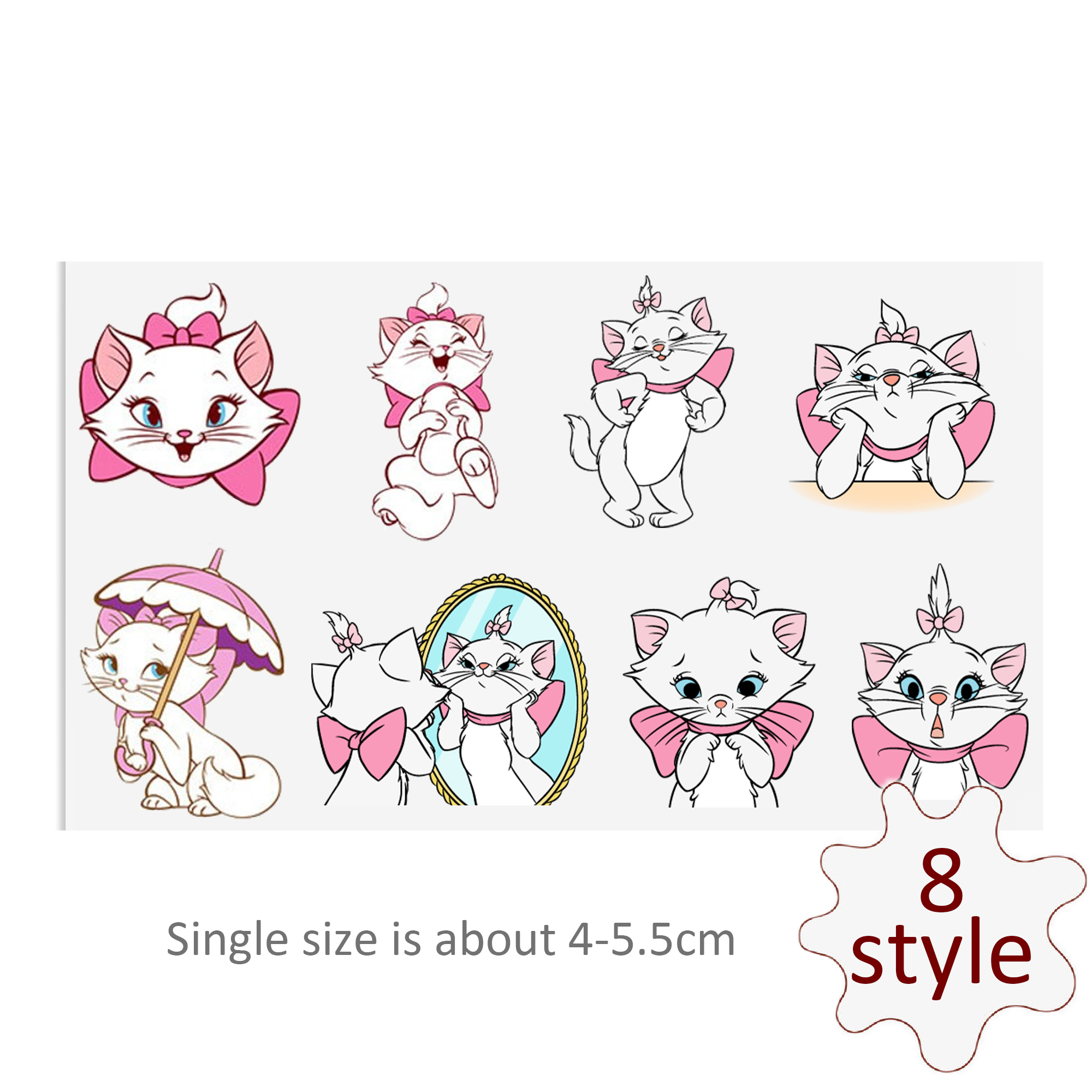 Disney Marie Cat DTF Sticker Cool Personalize UV Wrap Transfer Sticker Custom Labels Cup Liptop DIY Logo Waterproof - Image 2