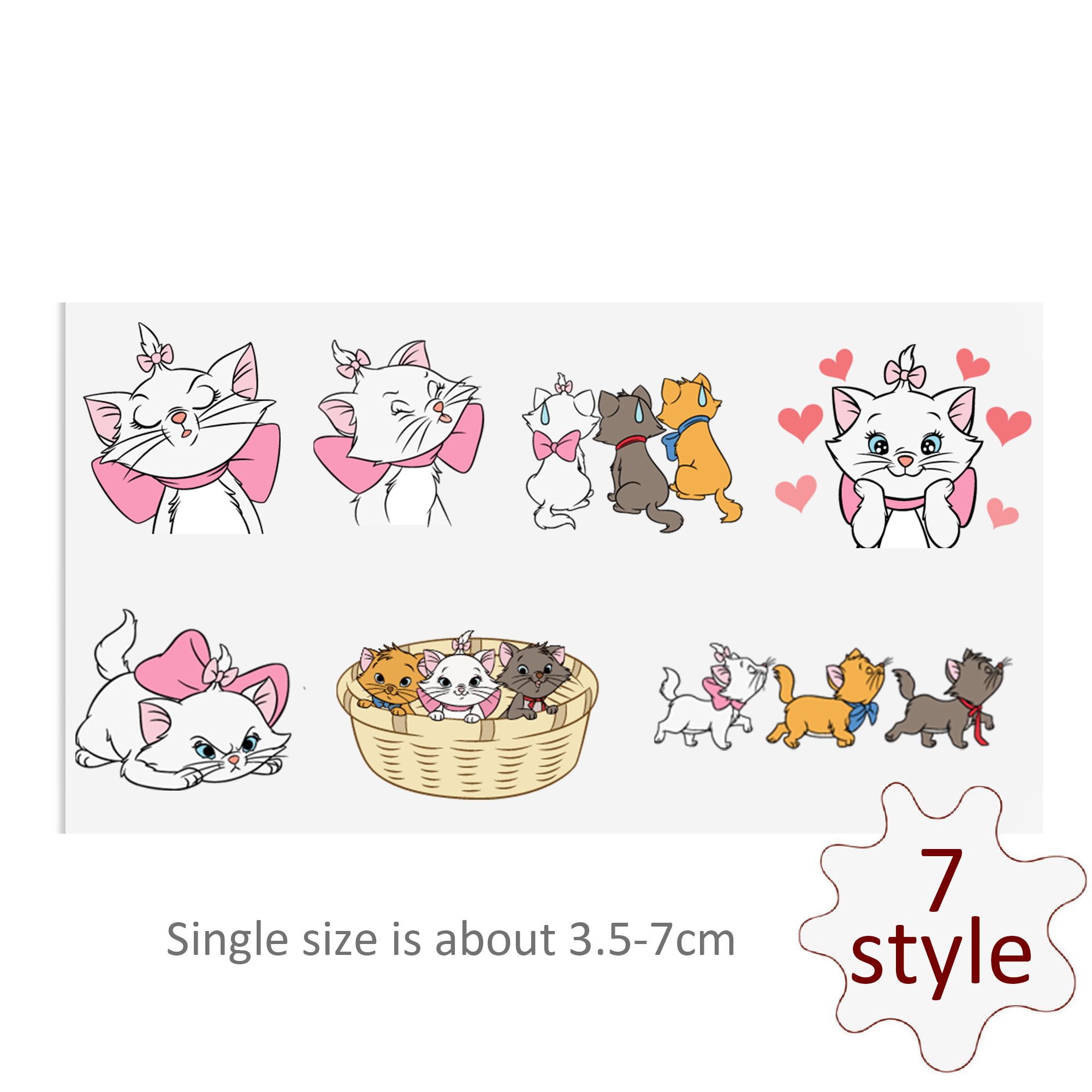 Disney Marie Cat DTF Sticker Cool Personalize UV Wrap Transfer Sticker Custom Labels Cup Liptop DIY Logo Waterproof - Image 5