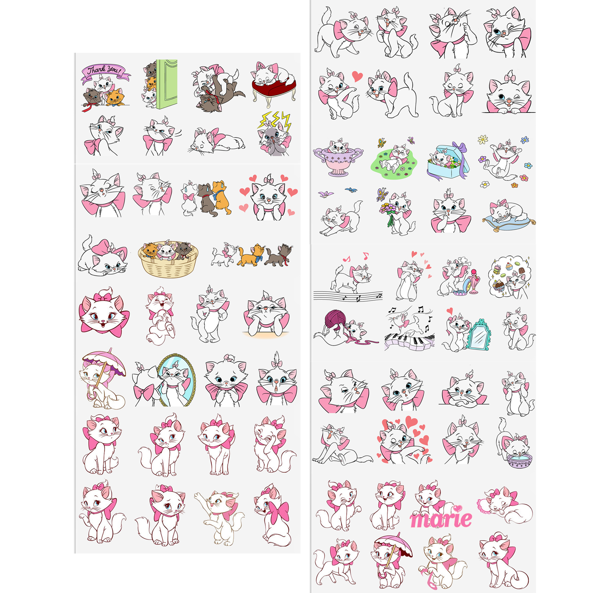 Disney Marie Cat DTF Sticker Cool Personalize UV Wrap Transfer Sticker Custom Labels Cup Liptop DIY Logo Waterproof - Image 7