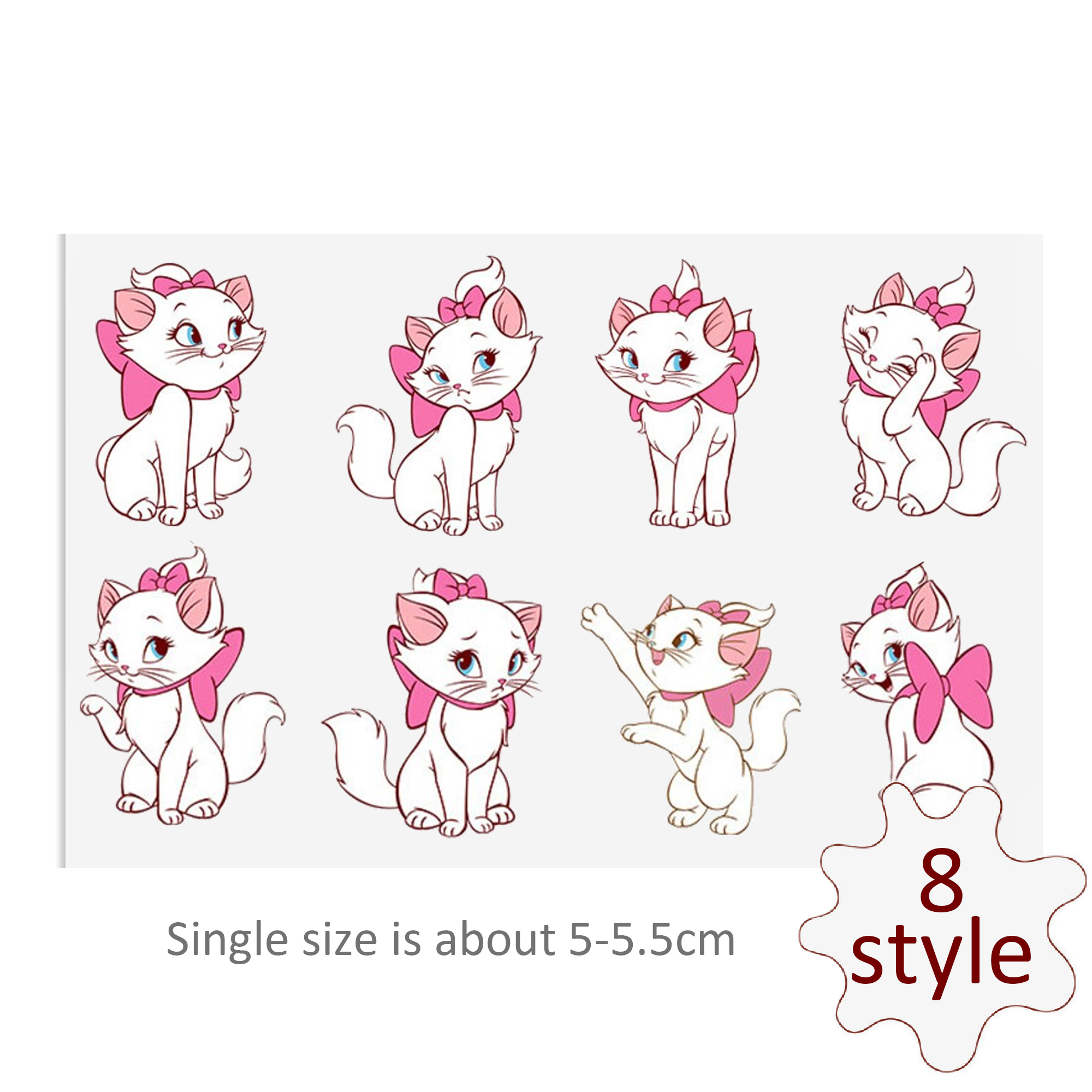 Disney Marie Cat DTF Sticker Cool Personalize UV Wrap Transfer Sticker Custom Labels Cup Liptop DIY Logo Waterproof - Image 9