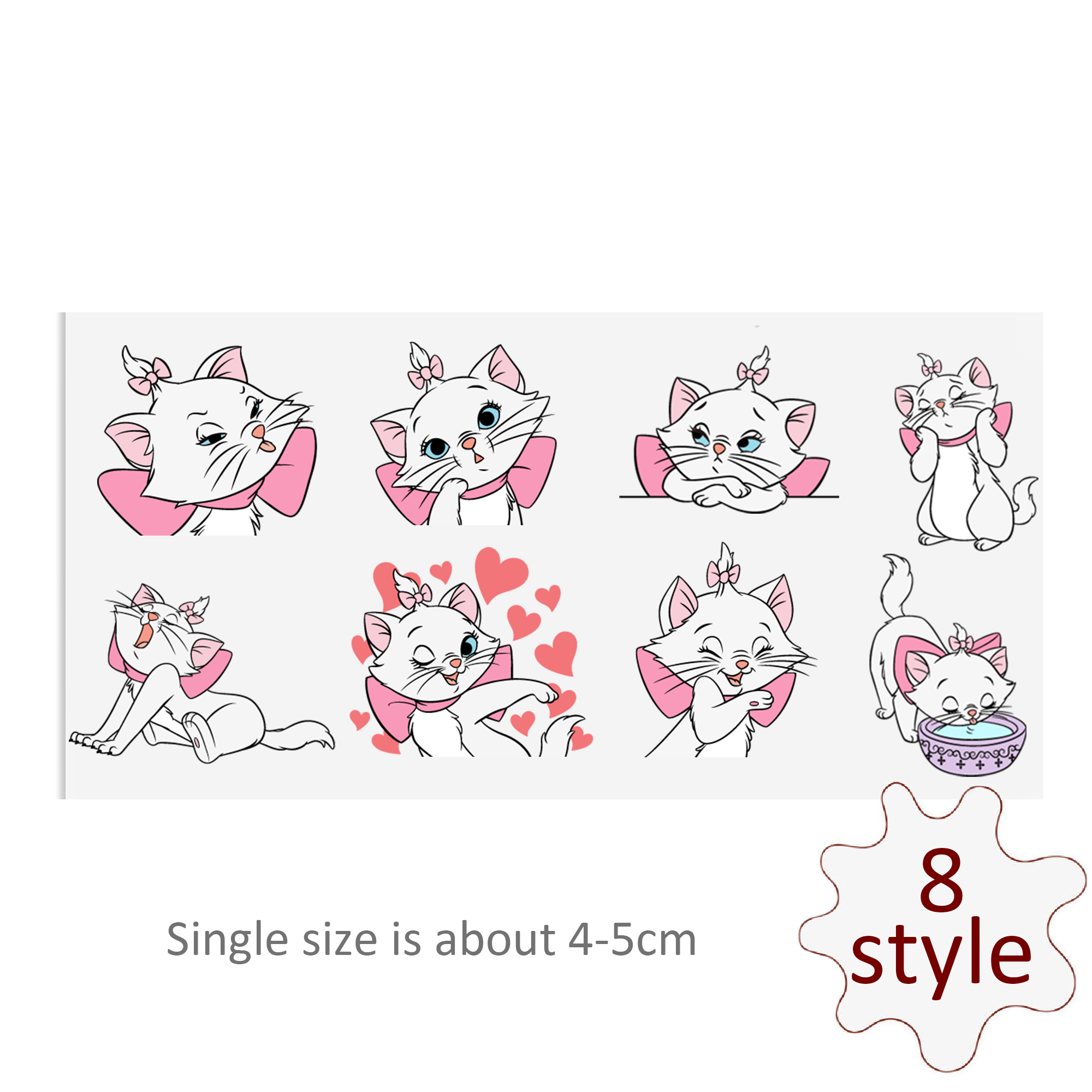 Disney Marie Cat DTF Sticker Cool Personalize UV Wrap Transfer Sticker Custom Labels Cup Liptop DIY Logo Waterproof - Image 10