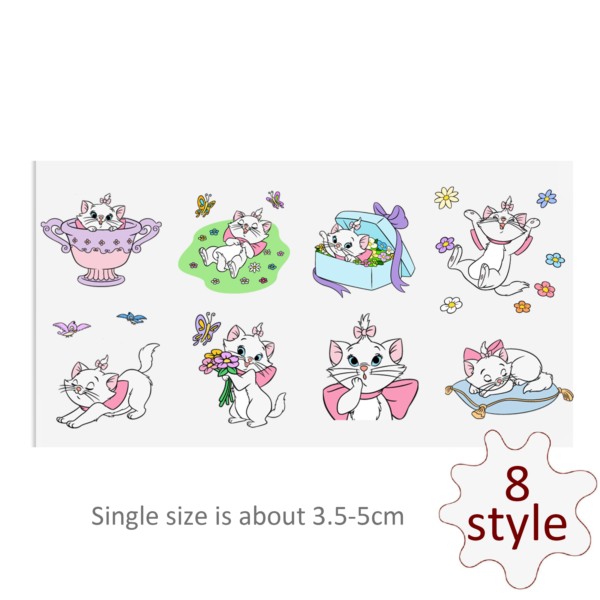 Disney Marie Cat DTF Sticker Cool Personalize UV Wrap Transfer Sticker Custom Labels Cup Liptop DIY Logo Waterproof - Image 11