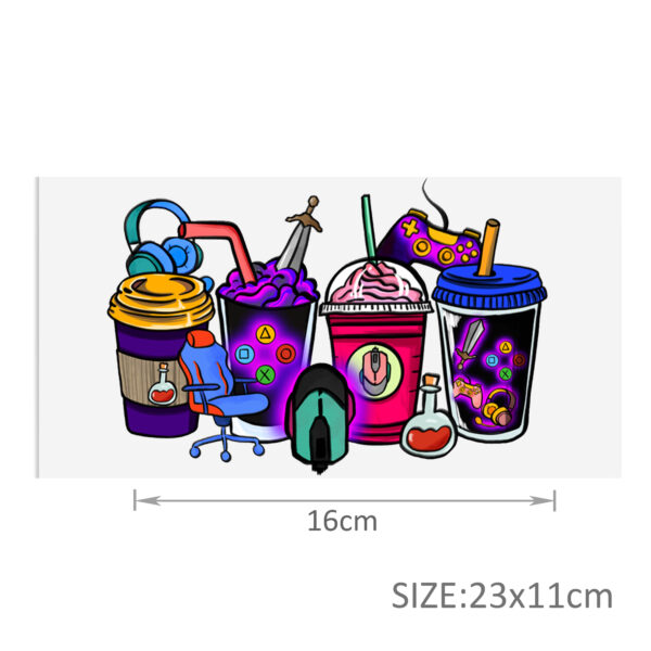 Personalize Cow Drinks Game Plants Police PrintUV DTF Sticker For Cups Wrap Transfer Sticker Custom Labels DIY Logo - Image 3