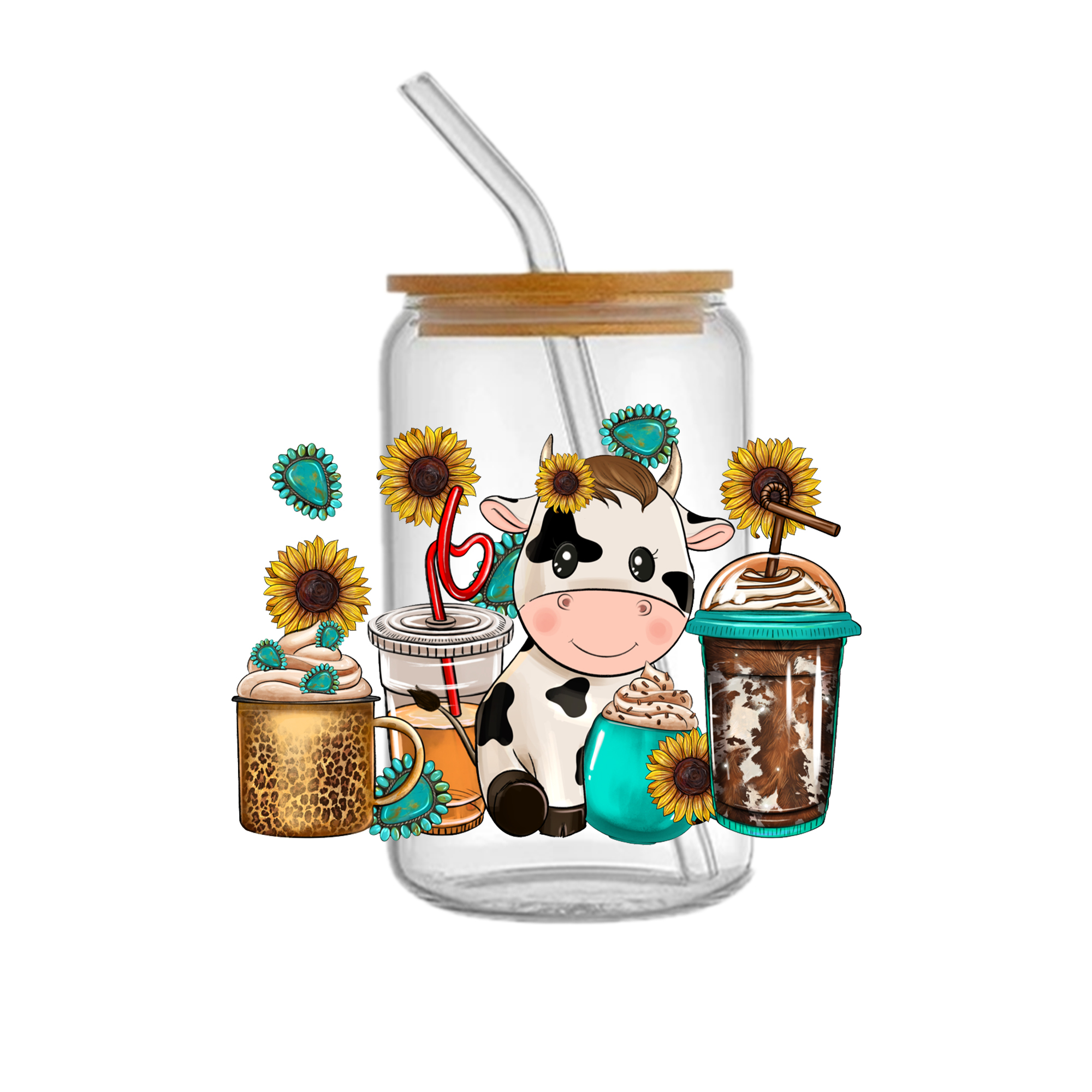 Personalize Cow Drinks Game Plants Police PrintUV DTF Sticker For Cups Wrap Transfer Sticker Custom Labels DIY Logo - Image 5