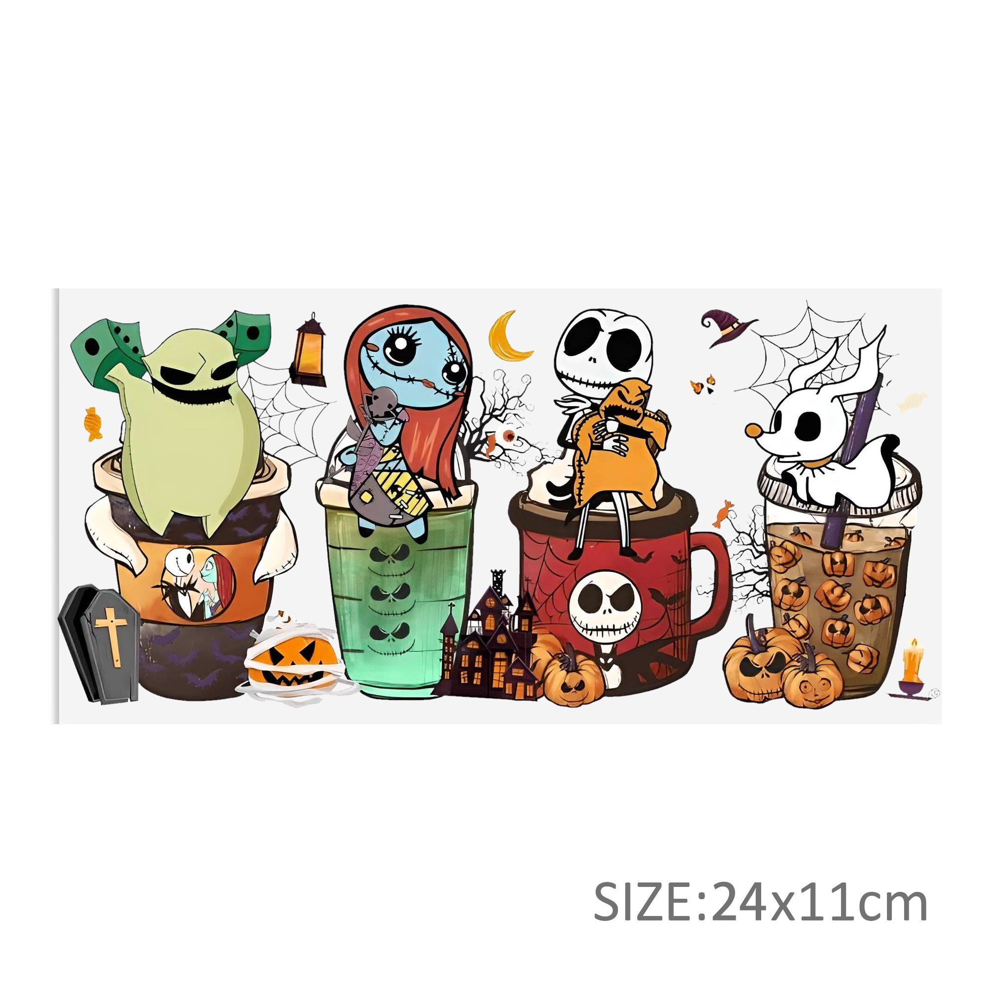 Nightmare Before Christmas DTF Sticker Cups Cool Personalize UV Wrap Transfer Sticker Waterproof Labels DIY - Image 3