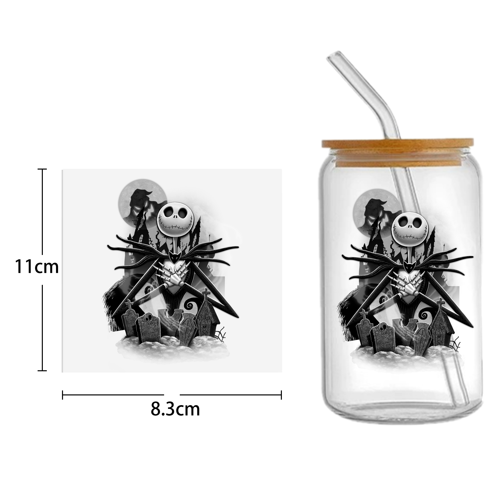 Nightmare Before Christmas DTF Sticker Cups Cool Personalize UV Wrap Transfer Sticker Waterproof Labels DIY - Image 8