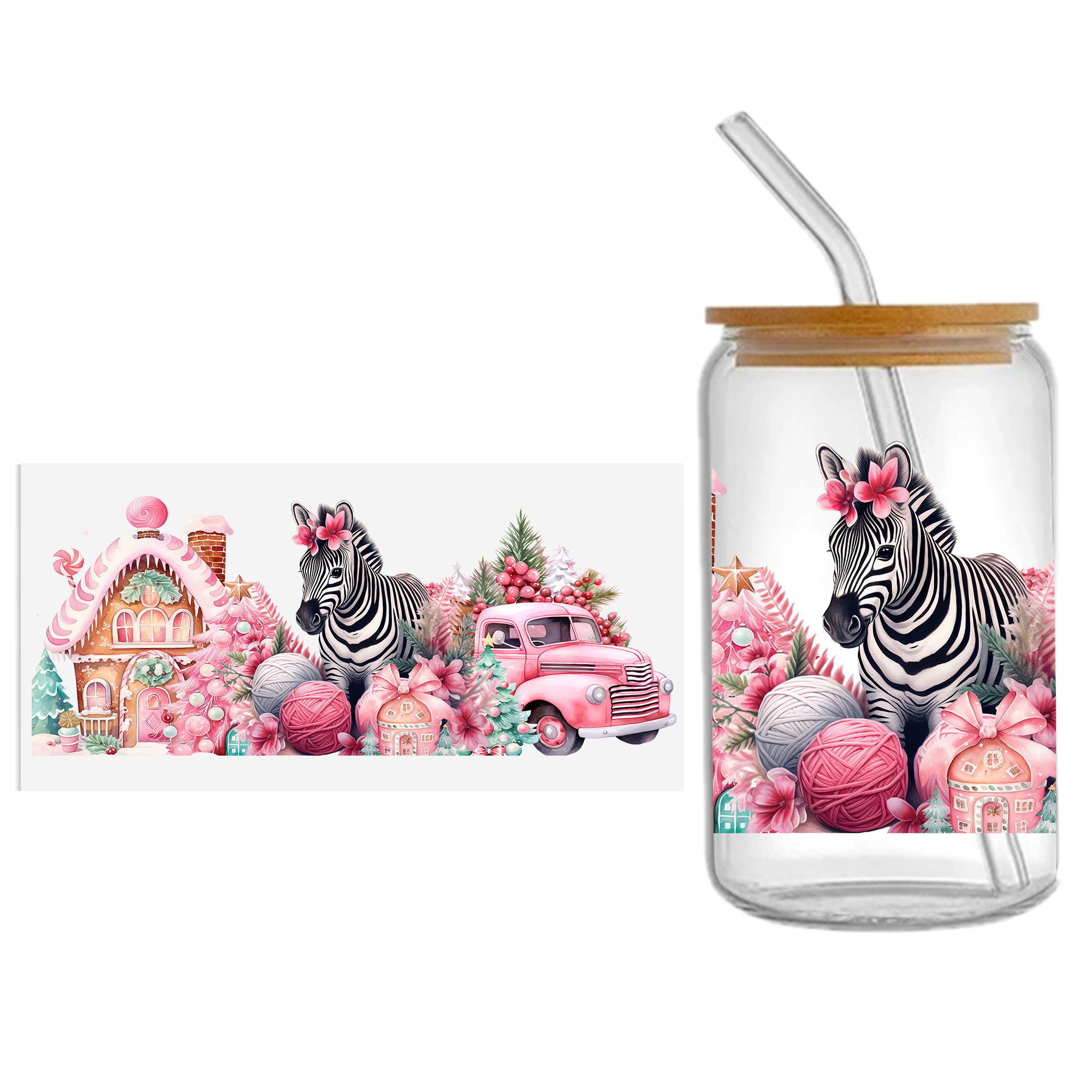 Pink Series Animal UV DTF Sticker For 16oz Cups Wrap Transfer Sticker Custom Labels DIY Logo Waterproof - Image 7