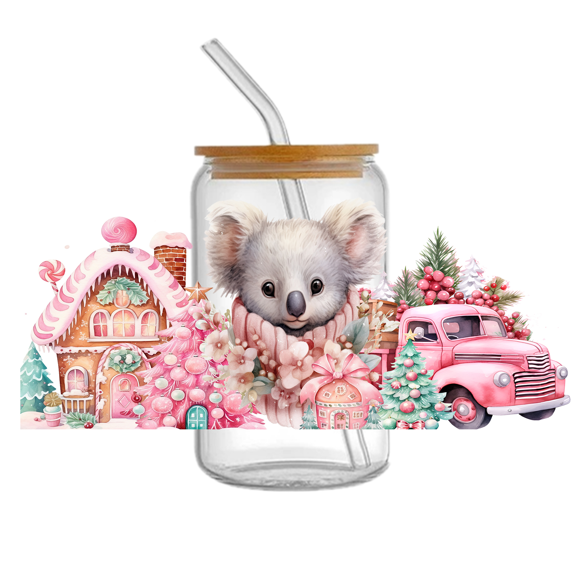 Pink Series Animal UV DTF Sticker For 16oz Cups Wrap Transfer Sticker Custom Labels DIY Logo Waterproof - Image 9