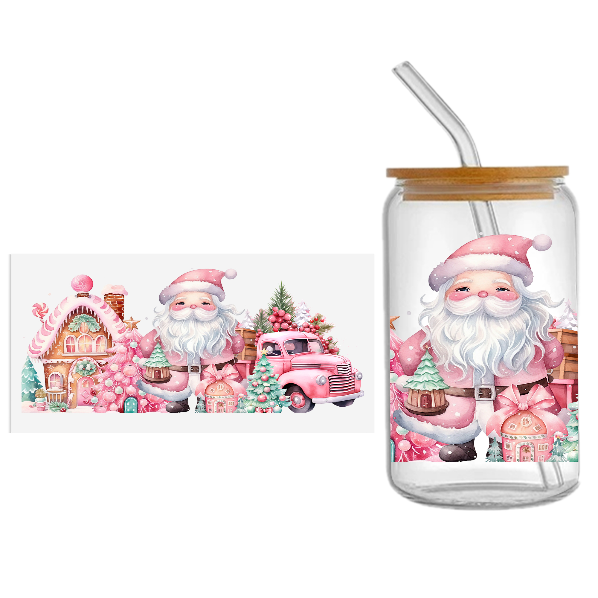 Pink Series Animal UV DTF Sticker For 16oz Cups Wrap Transfer Sticker Custom Labels DIY Logo Waterproof - Image 10