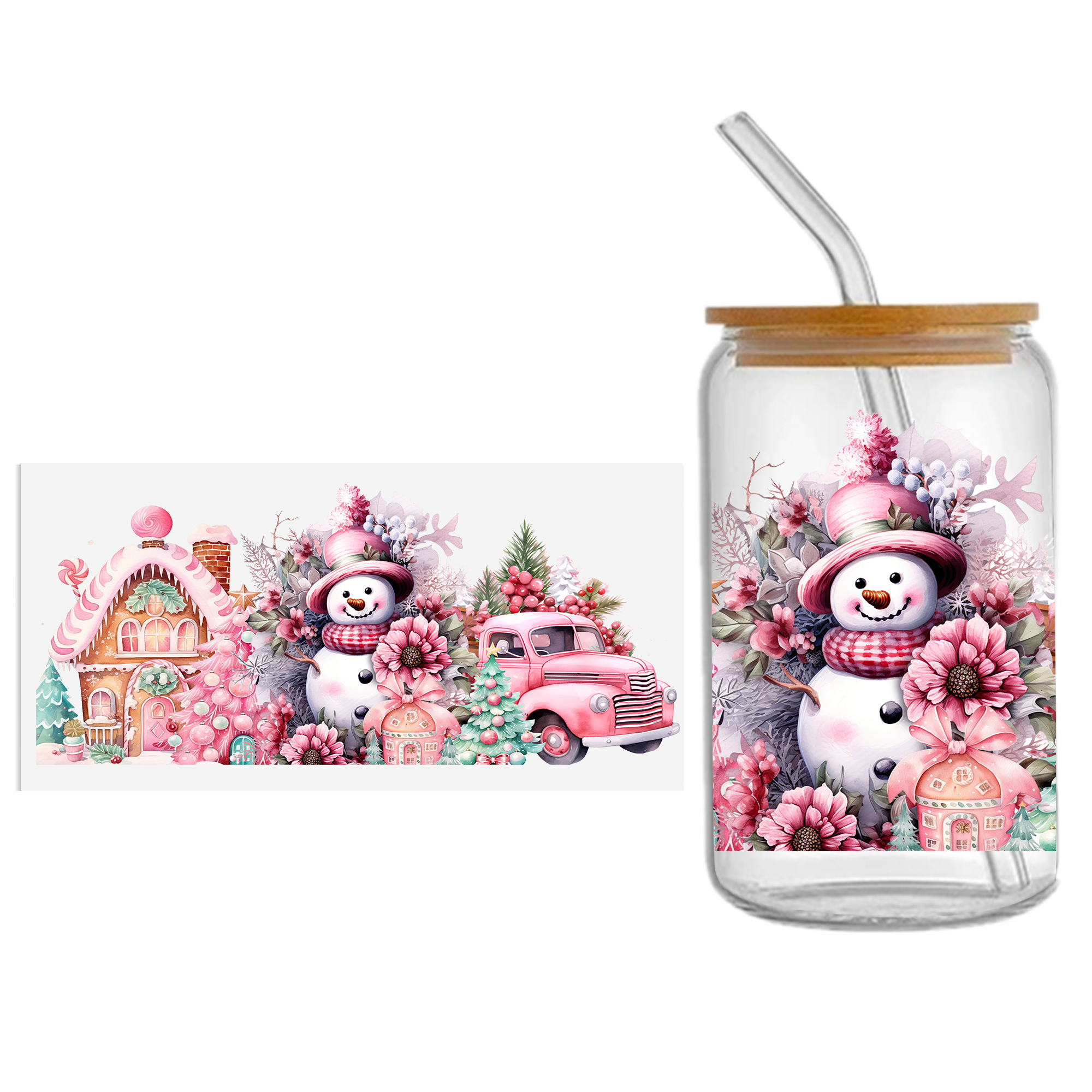 Pink Series Animal UV DTF Sticker For 16oz Cups Wrap Transfer Sticker Custom Labels DIY Logo Waterproof - Image 11