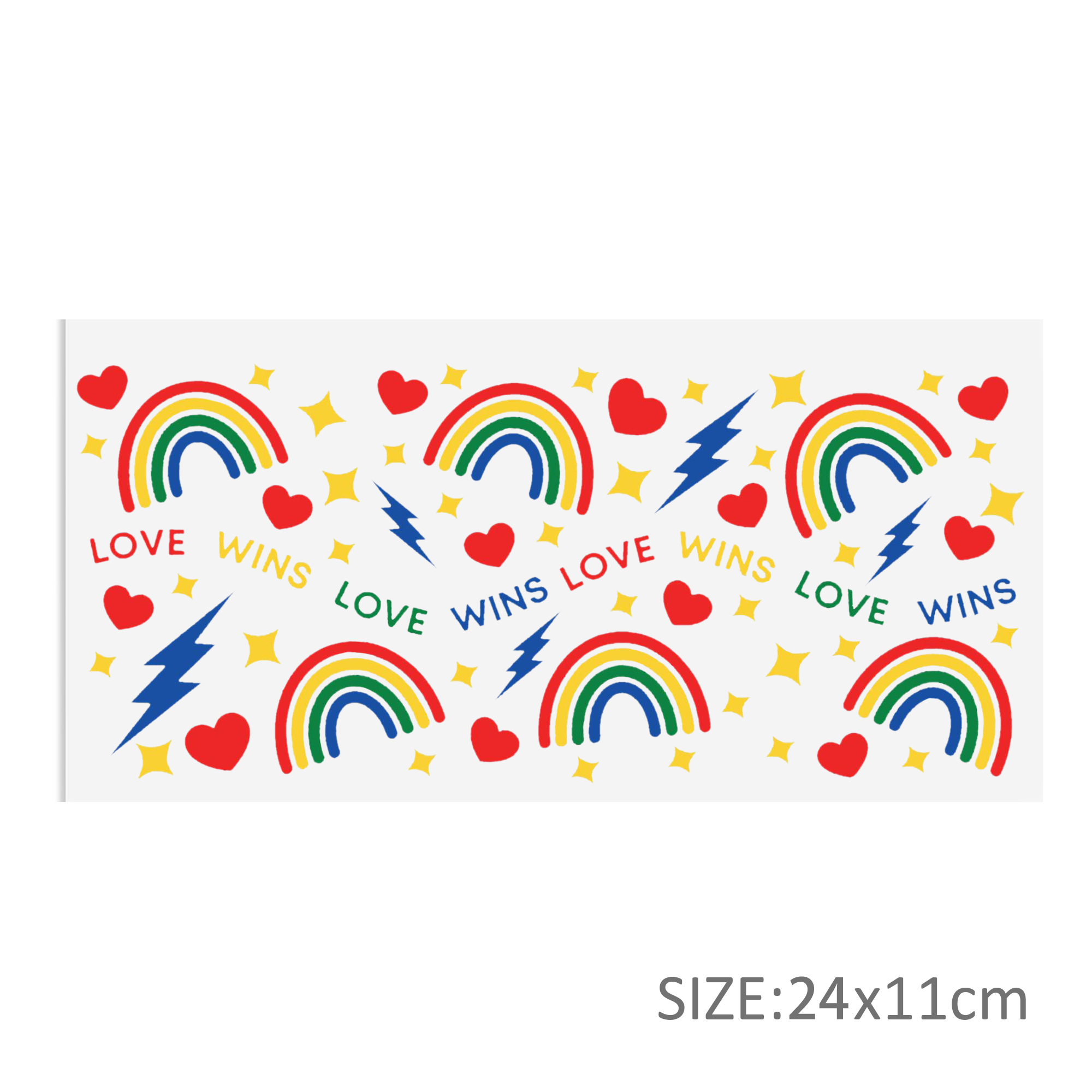 Rainbow 16oz Tumbler Template DTF Sticker Cup Cool Personalize UV Wrap Transfer Sticker Custom Label DIY Waterproof