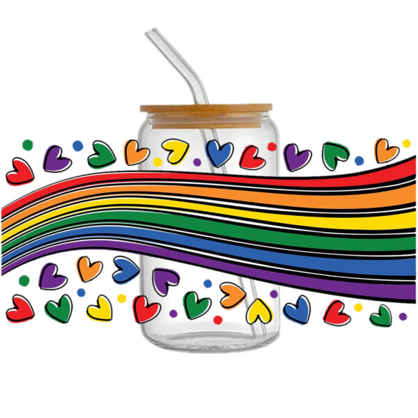 Rainbow 16oz Tumbler Template DTF Sticker Cup Cool Personalize UV Wrap Transfer Sticker Custom Label DIY Waterproof - Image 4