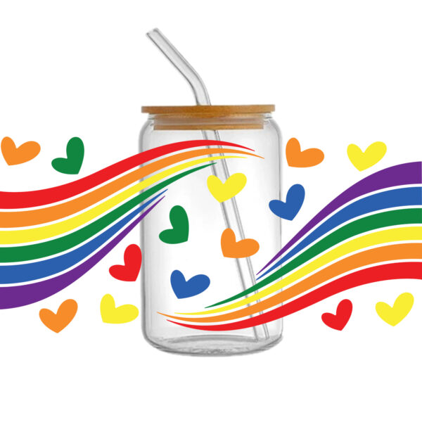 Rainbow 16oz Tumbler Template DTF Sticker Cup Cool Personalize UV Wrap Transfer Sticker Custom Label DIY Waterproof - Image 7