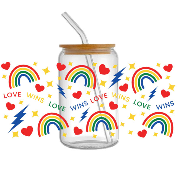 Rainbow 16oz Tumbler Template DTF Sticker Cup Cool Personalize UV Wrap Transfer Sticker Custom Label DIY Waterproof - Image 8