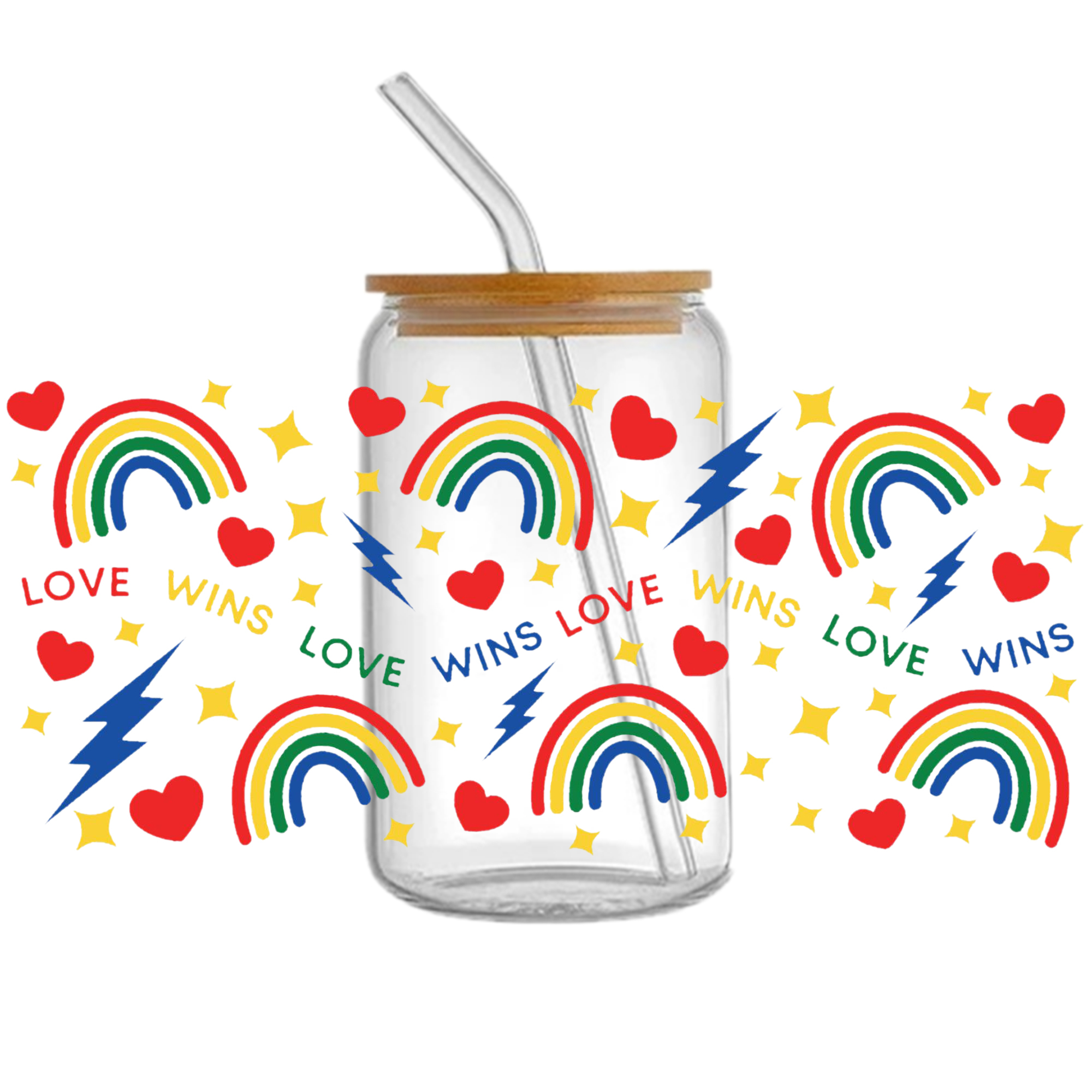 Rainbow 16oz Tumbler Template DTF Sticker Cup Cool Personalize UV Wrap Transfer Sticker Custom Label DIY Waterproof - Image 8