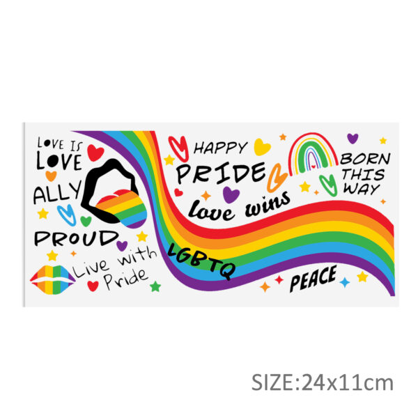 Rainbow 16oz Tumbler Template DTF Sticker Cup Cool Personalize UV Wrap Transfer Sticker Custom Label DIY Waterproof - Image 12