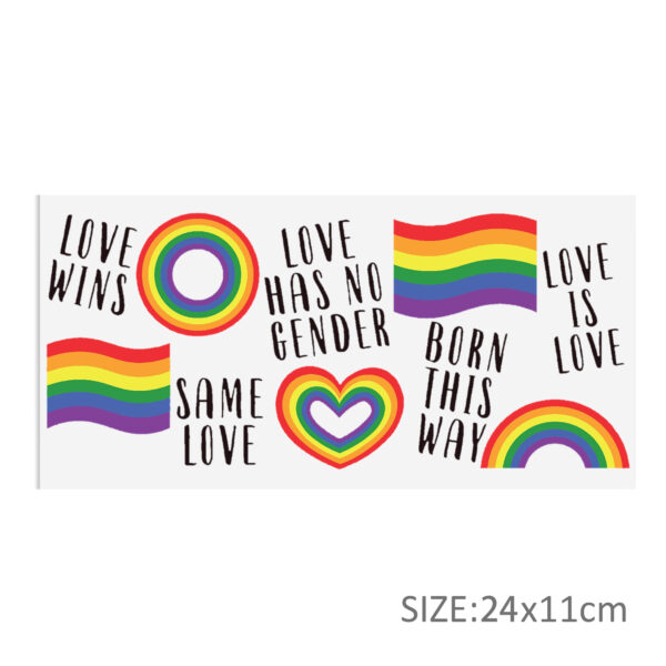 Rainbow 16oz Tumbler Template DTF Sticker Cup Cool Personalize UV Wrap Transfer Sticker Custom Label DIY Waterproof - Image 13
