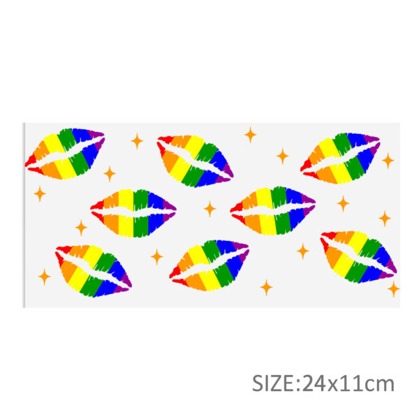 Rainbow 16oz Tumbler Template DTF Sticker Cup Cool Personalize UV Wrap Transfer Sticker Custom Label DIY Waterproof - Image 14