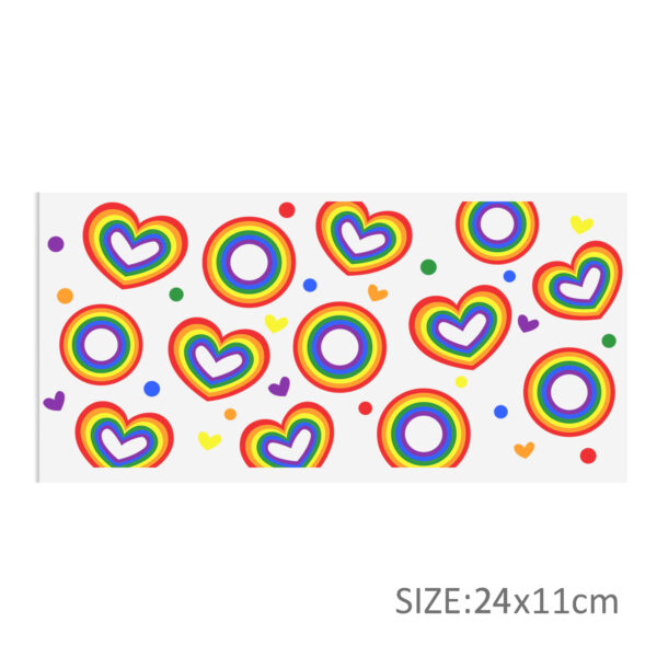 Rainbow 16oz Tumbler Template DTF Sticker Cup Cool Personalize UV Wrap Transfer Sticker Custom Label DIY Waterproof - Image 16