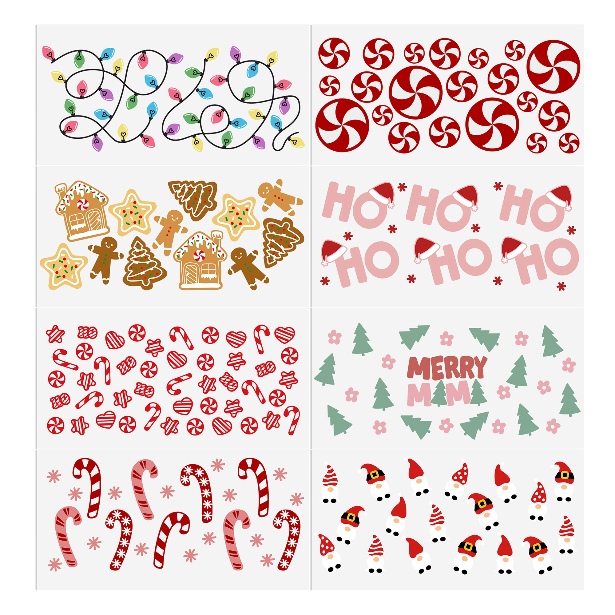 6-9pcs Christmas Pink Series UV DTF Sticker For 16oz Cups Wrap Transfer Sticker Custom Labels DIY Logo Waterproof - Image 2