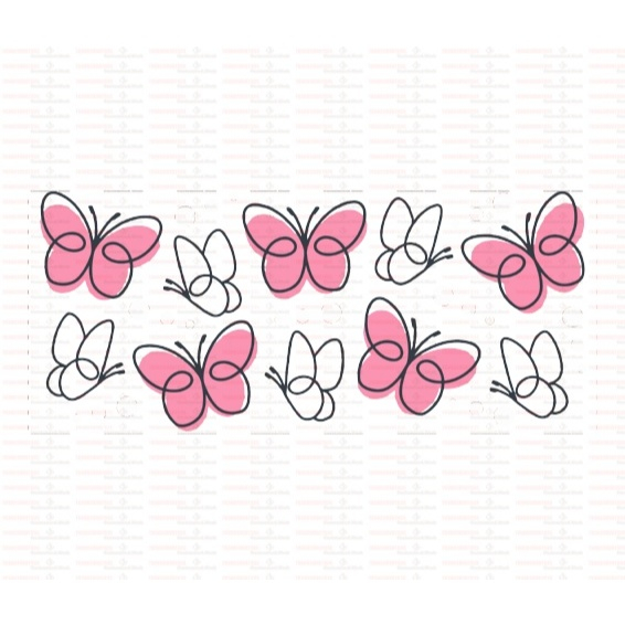 Beautiful Butterfly Flower UV DTF Cups Wrap Sticker DIY Label Transfer Sticker Print - Image 2
