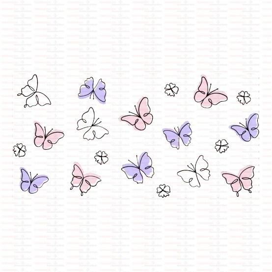 Beautiful Butterfly Flower UV DTF Cups Wrap Sticker DIY Label Transfer Sticker Print - Image 17