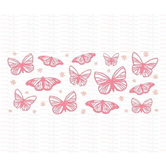 Beautiful Butterfly Flower UV DTF Cups Wrap Sticker DIY Label Transfer Sticker Print - Image 18