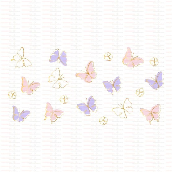Beautiful Butterfly Flower UV DTF Cups Wrap Sticker DIY Label Transfer Sticker Print - Image 19