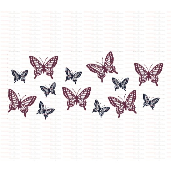 Beautiful Butterfly Flower UV DTF Cups Wrap Sticker DIY Label Transfer Sticker Print - Image 28