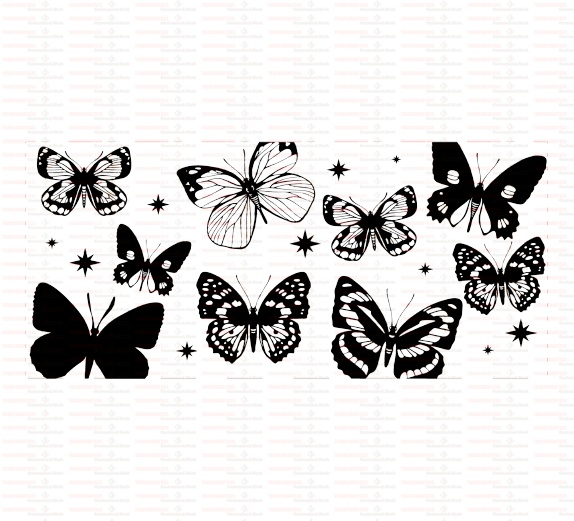 Beautiful Butterfly Flower UV DTF Cups Wrap Sticker DIY Label Transfer Sticker Print - Image 33