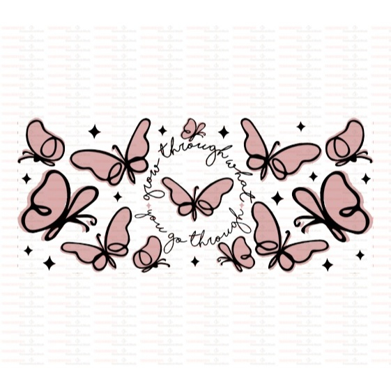 Beautiful Butterfly Flower UV DTF Cups Wrap Sticker DIY Label Transfer Sticker Print - Image 35