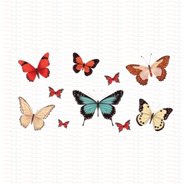 Beautiful Butterfly Flower UV DTF Cups Wrap Sticker DIY Label Transfer Sticker Print - Image 37