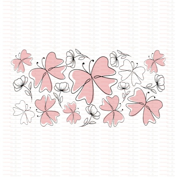 Beautiful Butterfly Flower UV DTF Cups Wrap Sticker DIY Label Transfer Sticker Print - Image 45