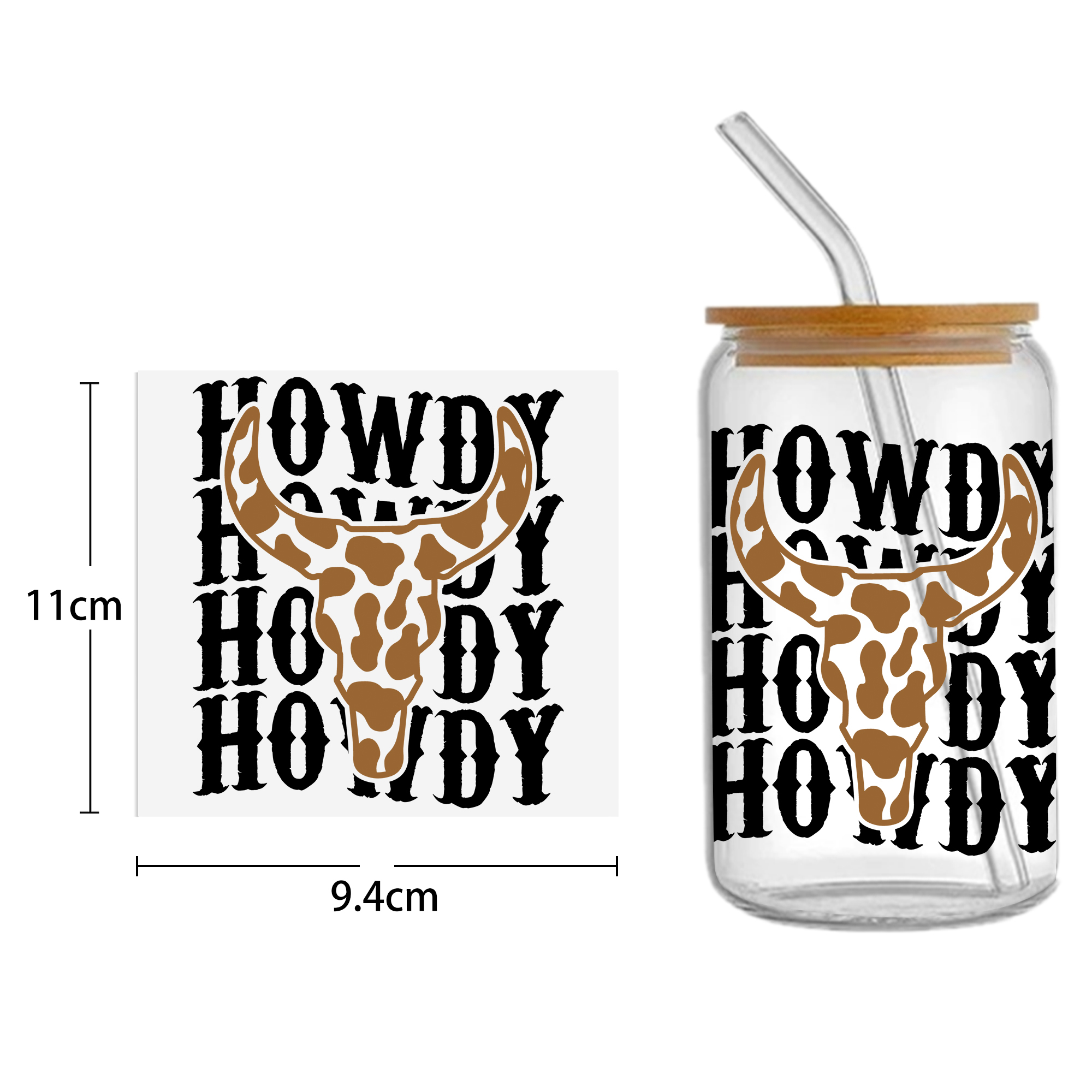 Sunflower Cow 16oz DTF Sticker For Cups Cool Personalize UV Wrap Transfer Sticker Custom Labels DIY Logo Waterproof - Image 5