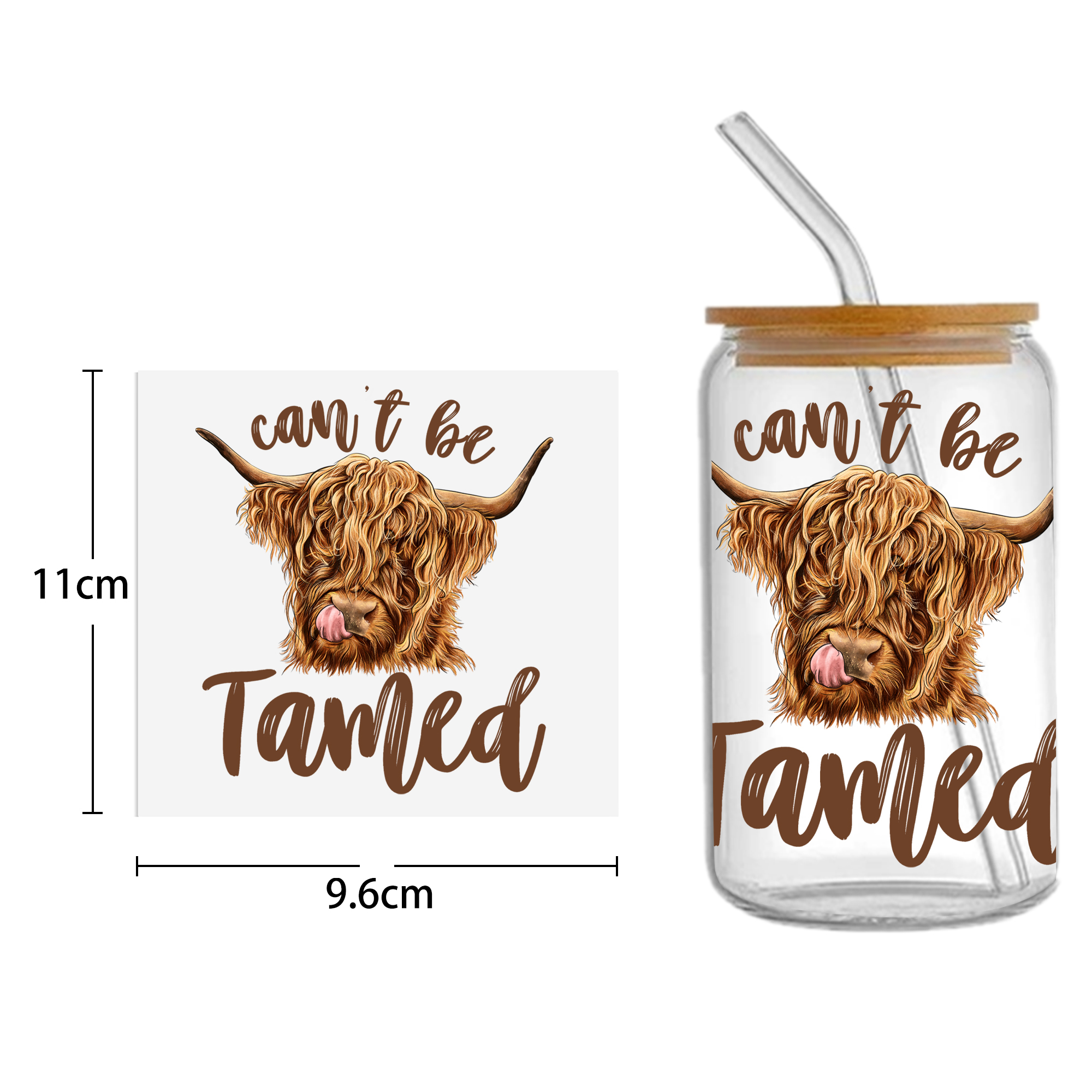 Sunflower Cow 16oz DTF Sticker For Cups Cool Personalize UV Wrap Transfer Sticker Custom Labels DIY Logo Waterproof - Image 19