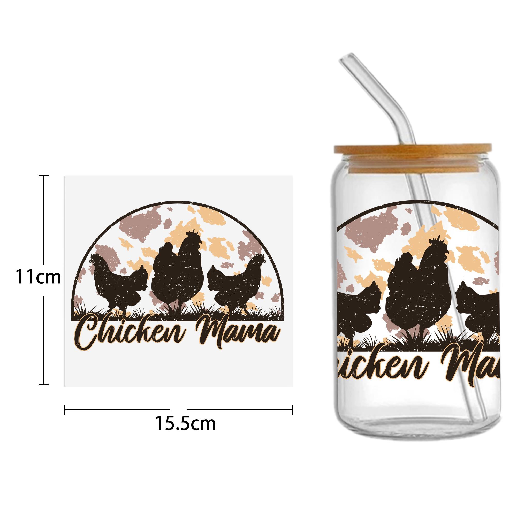 Sunflower Cow 16oz DTF Sticker For Cups Cool Personalize UV Wrap Transfer Sticker Custom Labels DIY Logo Waterproof - Image 33