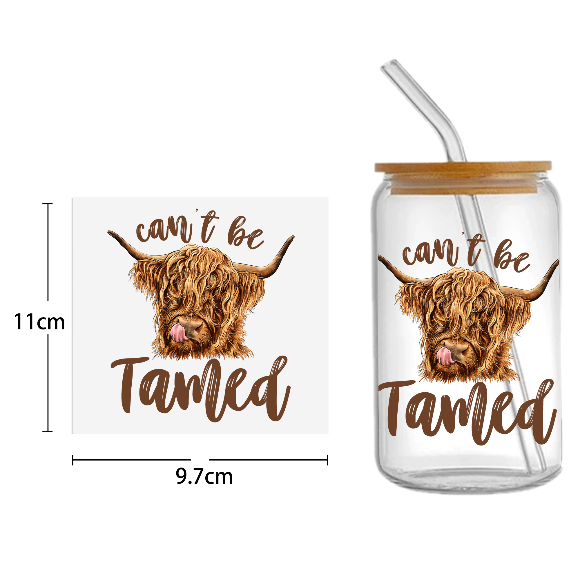 Sunflower Cow 16oz DTF Sticker For Cups Cool Personalize UV Wrap Transfer Sticker Custom Labels DIY Logo Waterproof - Image 39