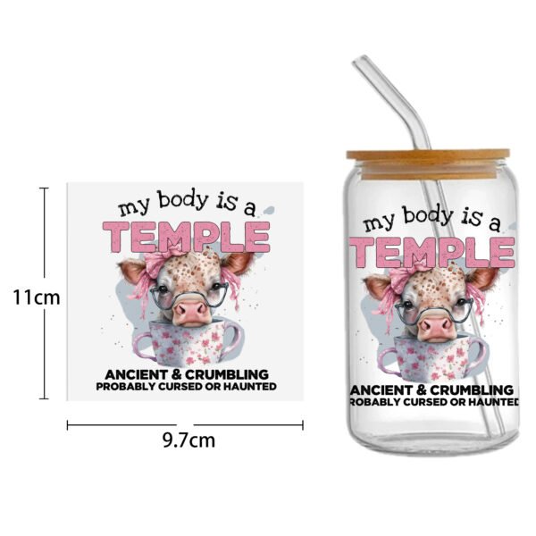 Sunflower Cow 16oz DTF Sticker For Cups Cool Personalize UV Wrap Transfer Sticker Custom Labels DIY Logo Waterproof - Image 42