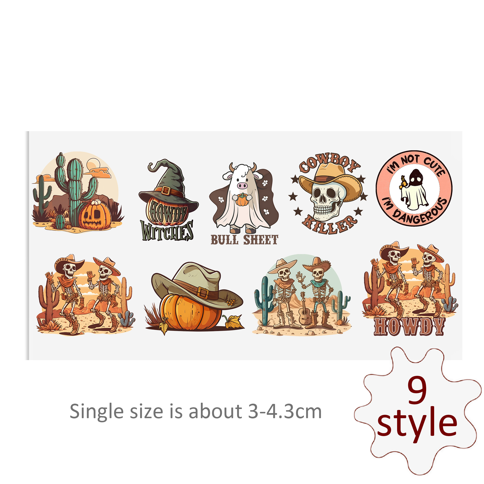 Cute Halloween Ghost Flower UV DTF Stickers Decals For Glass Cup Decoration Laptop Motorcycle Car Tumbler Waterproof Sticker - Image 5