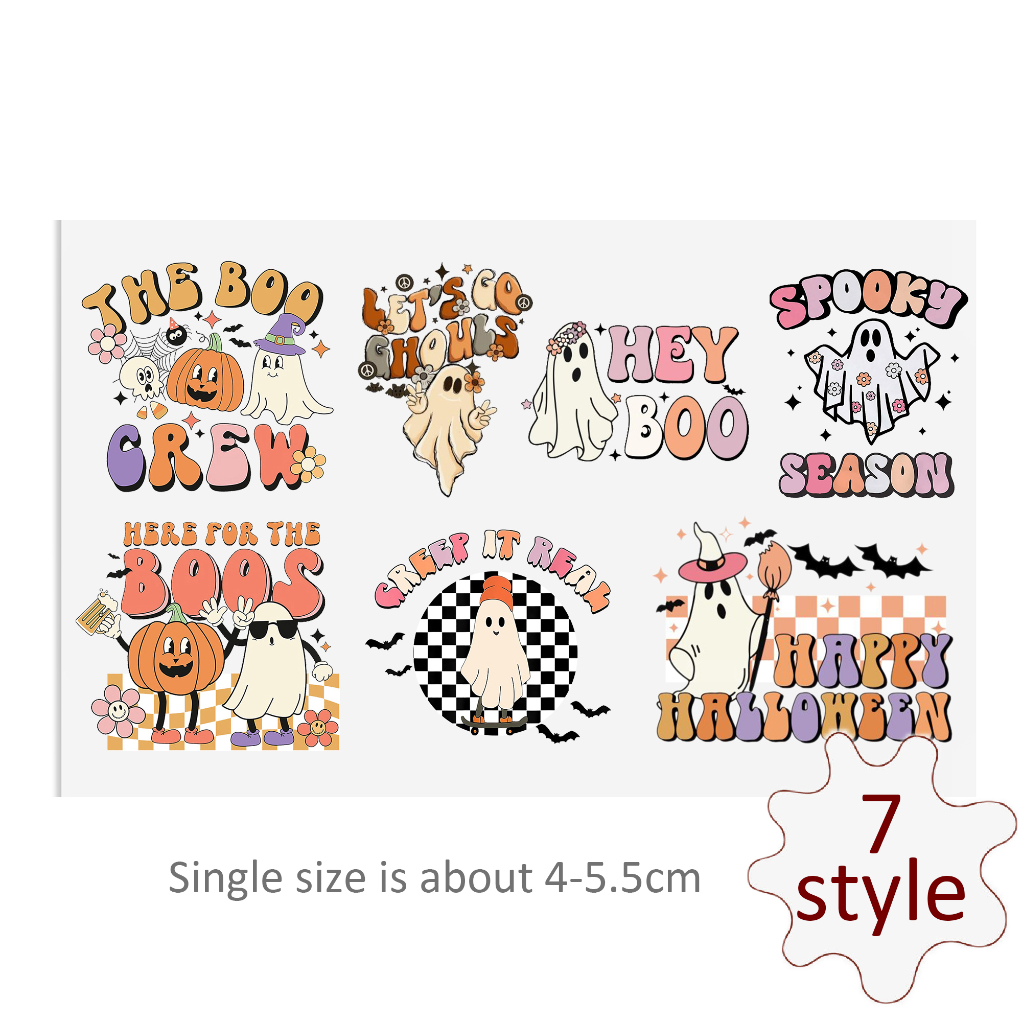 Cute Halloween Ghost Flower UV DTF Stickers Decals For Glass Cup Decoration Laptop Motorcycle Car Tumbler Waterproof Sticker - Image 6