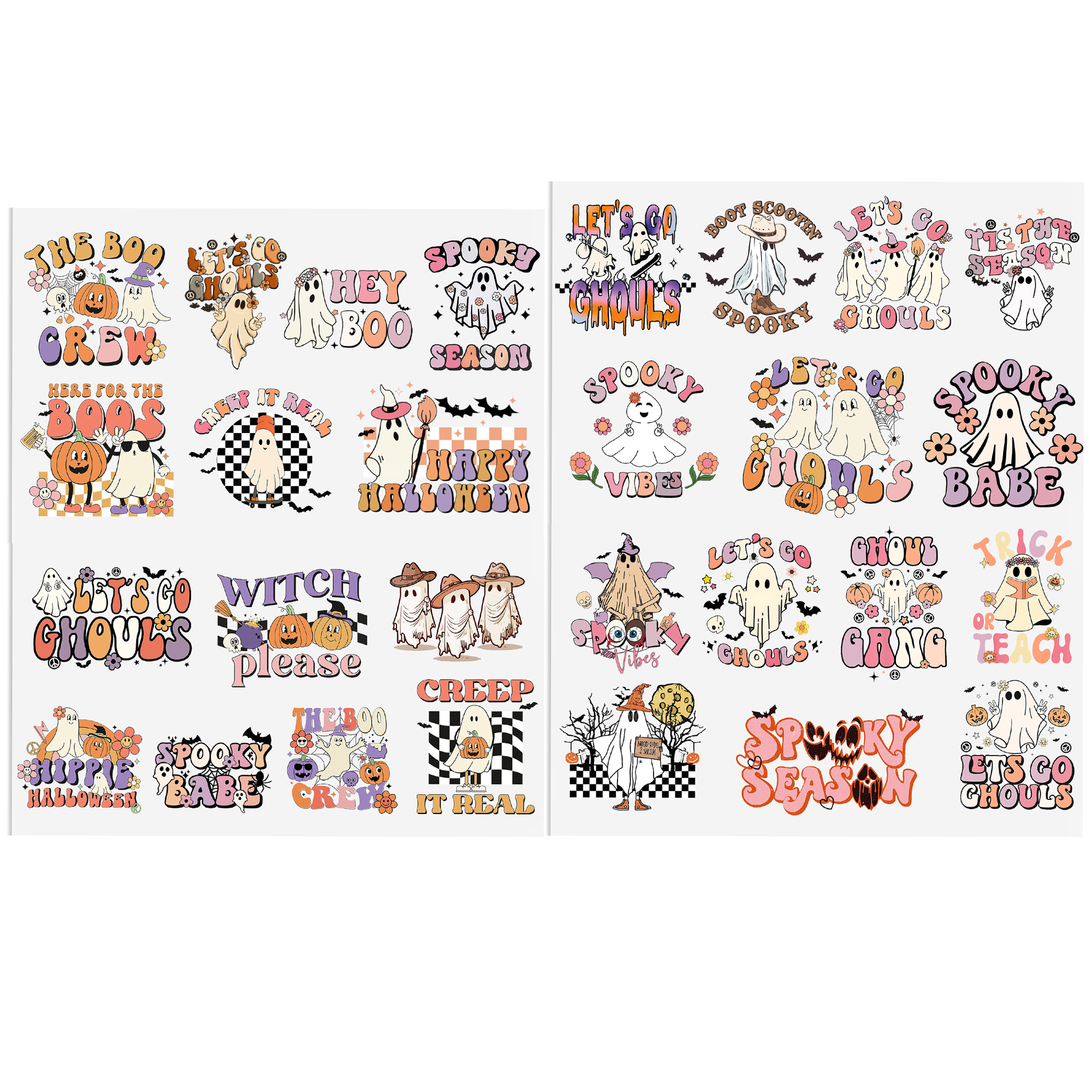 Cute Halloween Ghost Flower UV DTF Stickers Decals For Glass Cup Decoration Laptop Motorcycle Car Tumbler Waterproof Sticker - Image 7