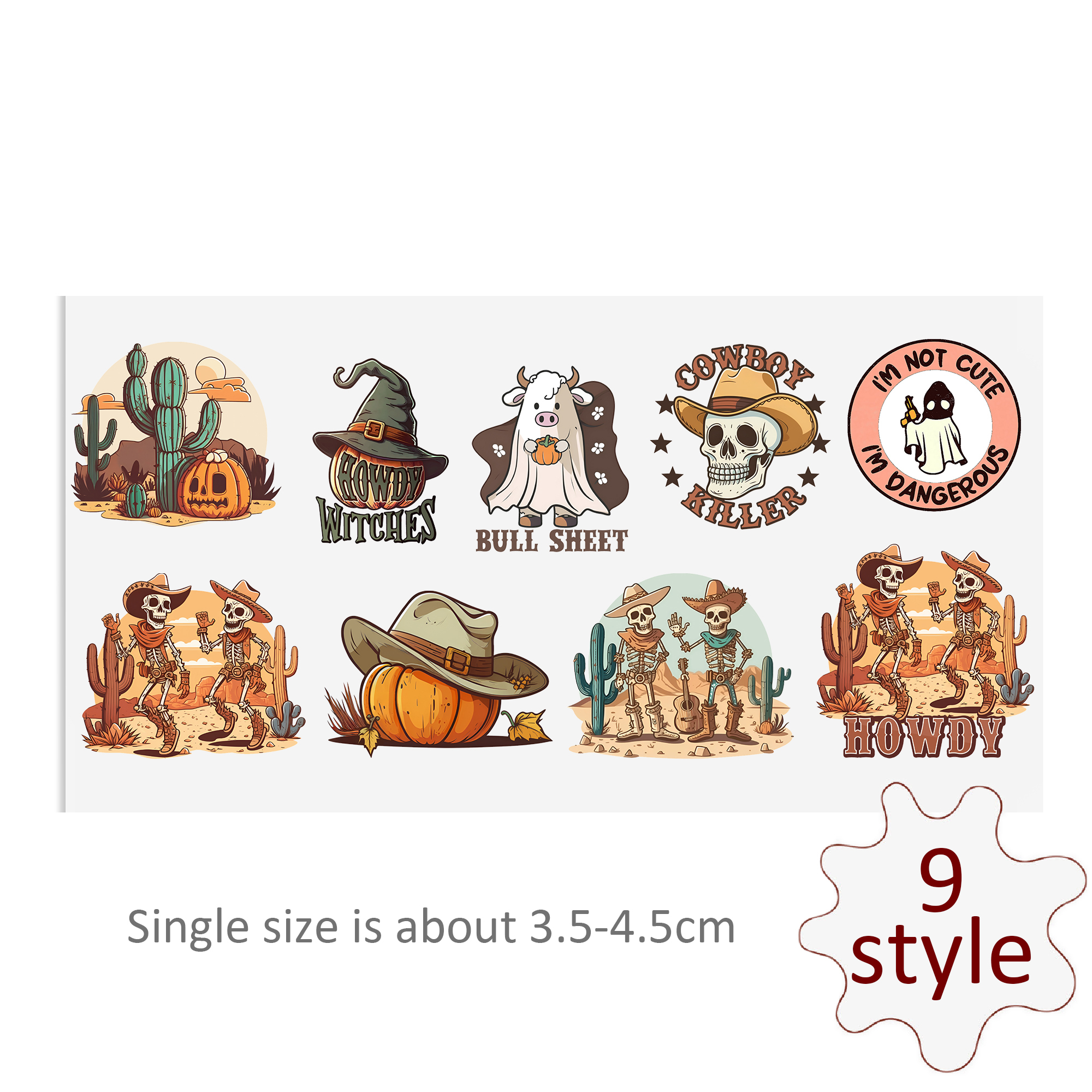 Cute Halloween Ghost Flower UV DTF Stickers Decals For Glass Cup Decoration Laptop Motorcycle Car Tumbler Waterproof Sticker - Image 9