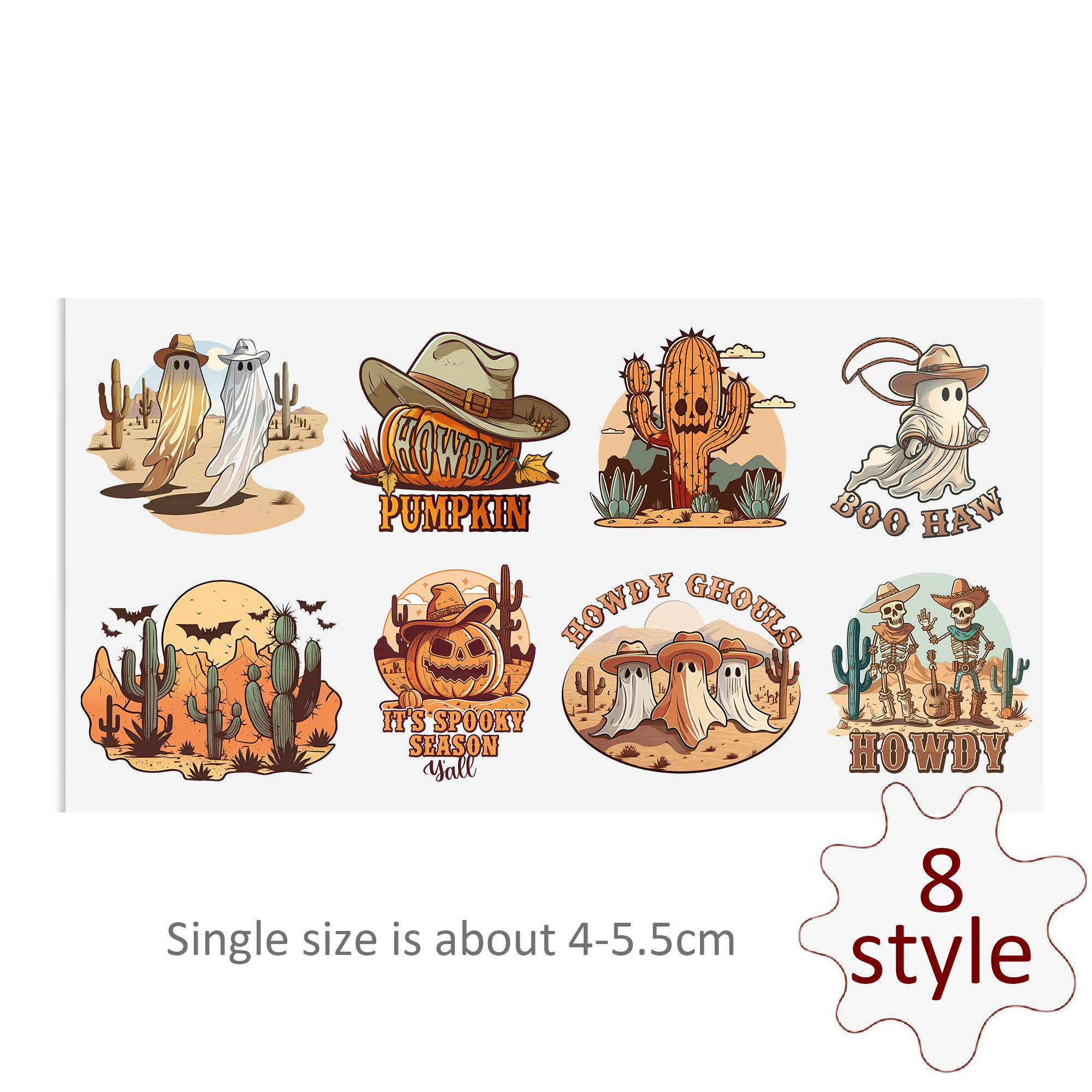 Cute Halloween Ghost Flower UV DTF Stickers Decals For Glass Cup Decoration Laptop Motorcycle Car Tumbler Waterproof Sticker - Image 10