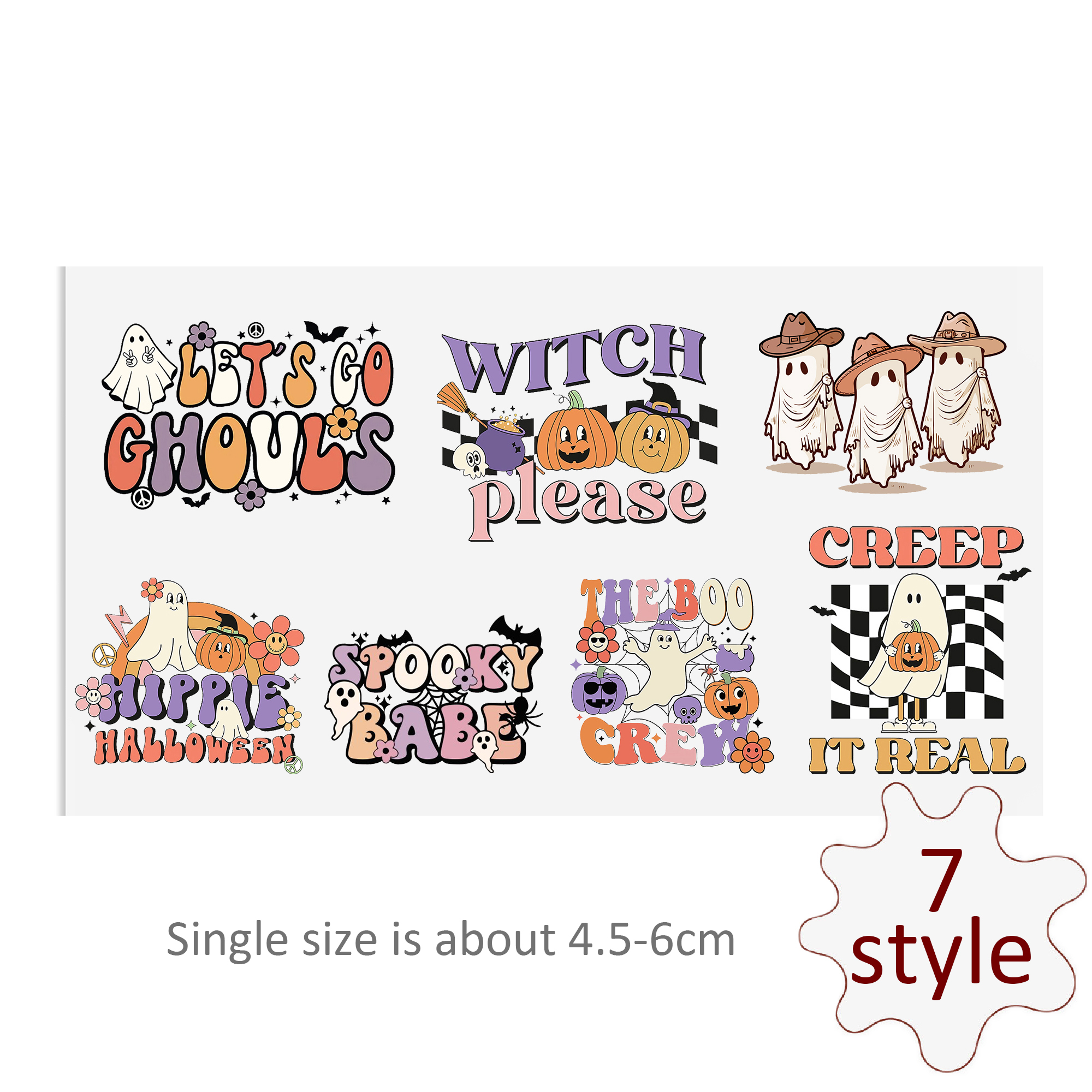 Cute Halloween Ghost Flower UV DTF Stickers Decals For Glass Cup Decoration Laptop Motorcycle Car Tumbler Waterproof Sticker - Image 11