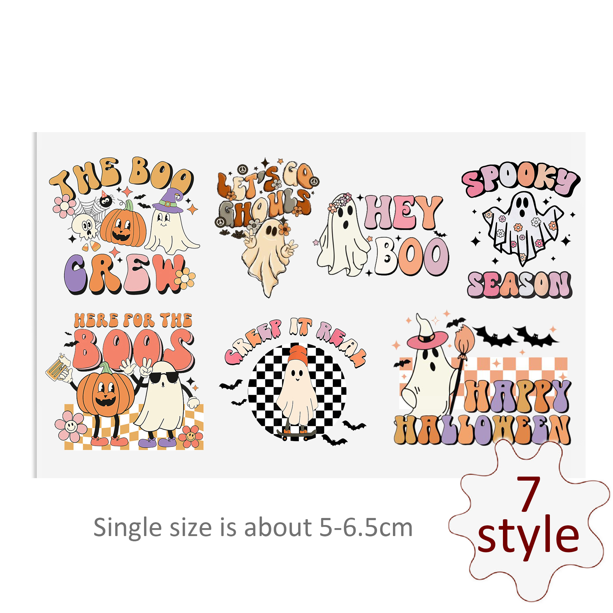 Cute Halloween Ghost Flower UV DTF Stickers Decals For Glass Cup Decoration Laptop Motorcycle Car Tumbler Waterproof Sticker - Image 12