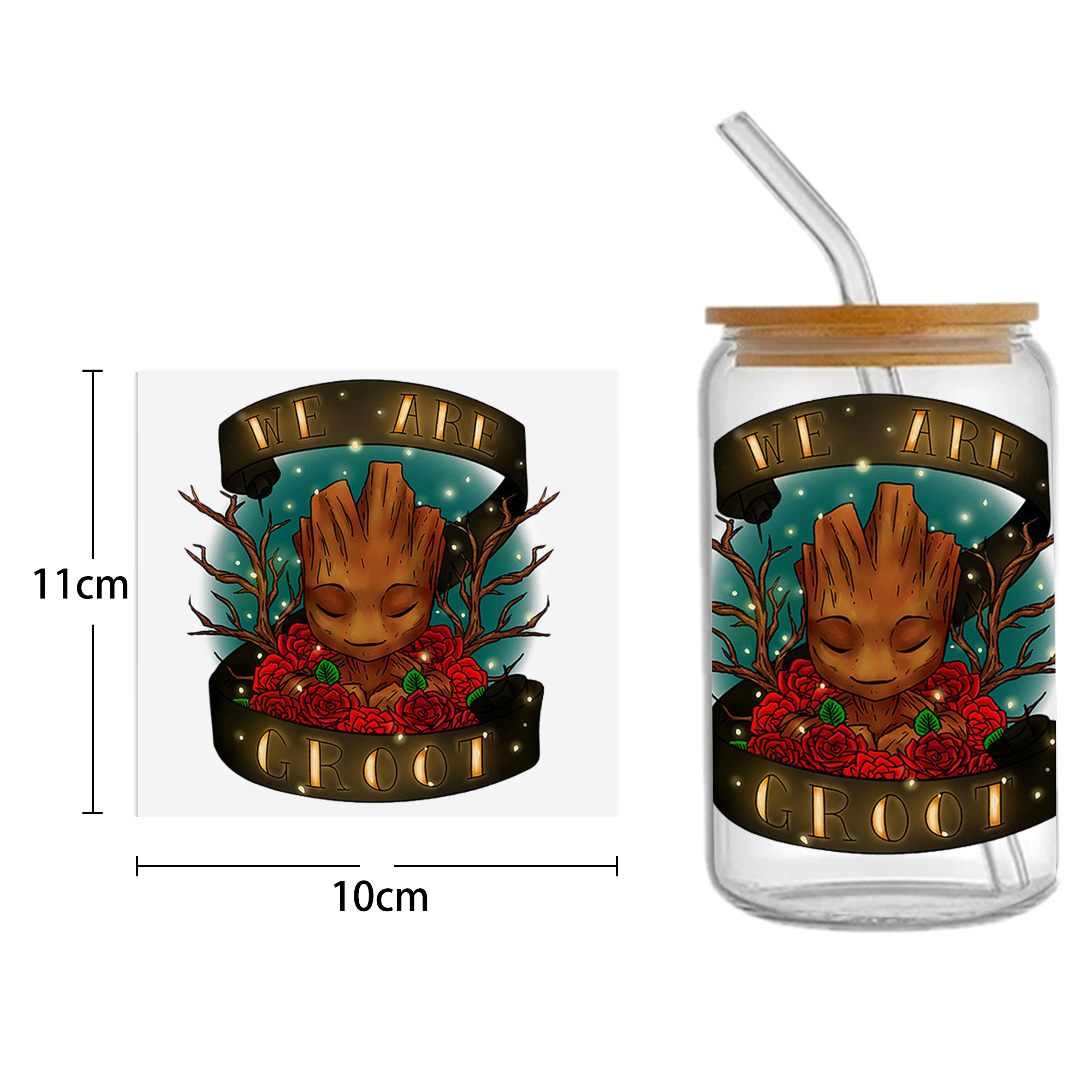 Winnie The Pooh 16oz Tumbler Template DTF Sticker Cup Cool Personalize UV Wrap Transfer Sticker Custom Label DIY Waterproof - Image 4