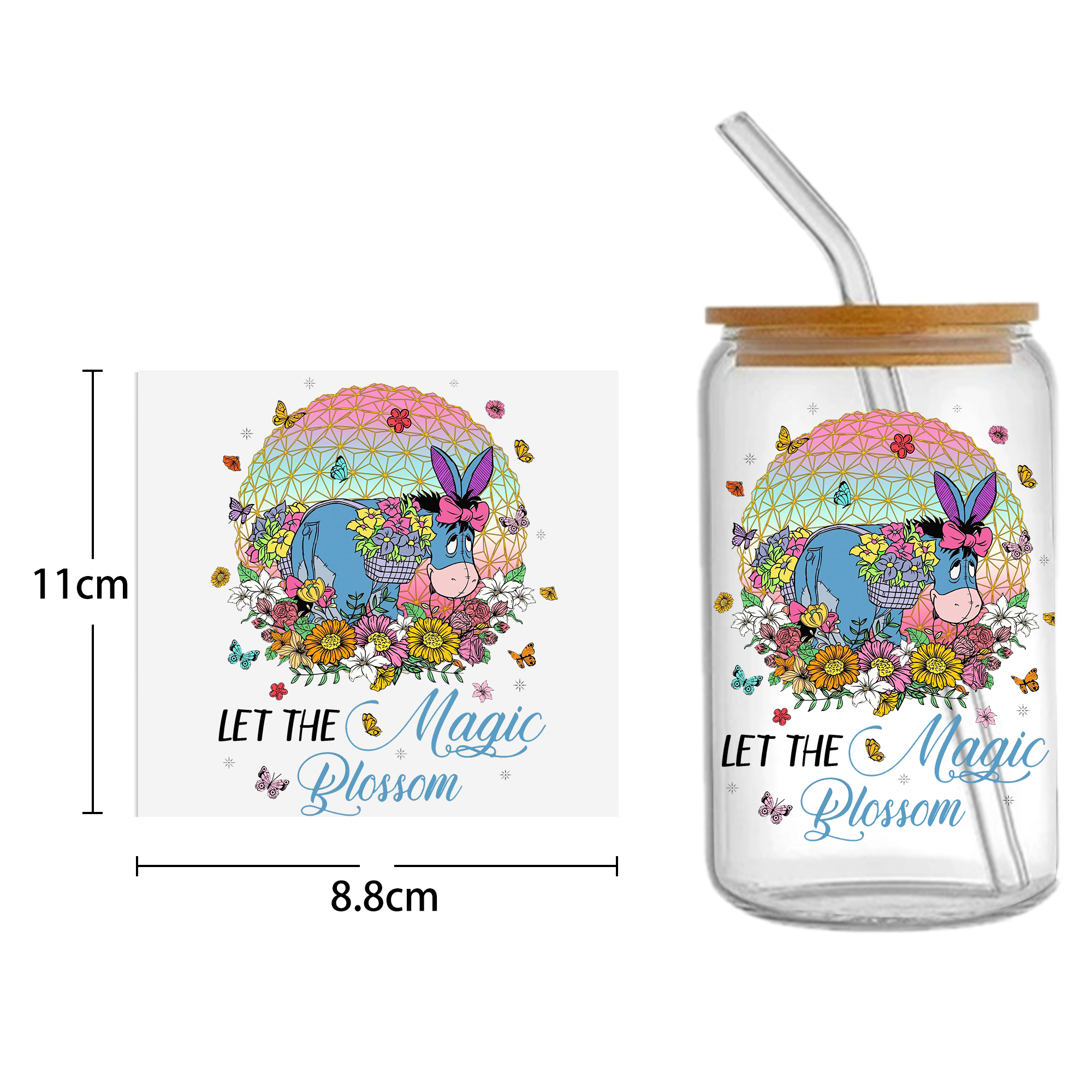 Winnie The Pooh 16oz Tumbler Template DTF Sticker Cup Cool Personalize UV Wrap Transfer Sticker Custom Label DIY Waterproof - Image 8