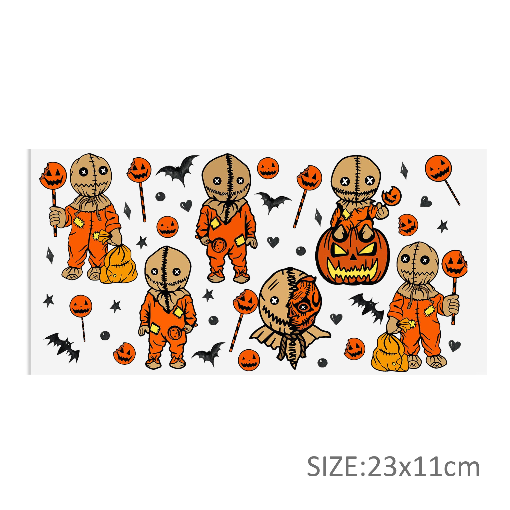 Halloween Pumpkin DTF Sticker For Cups Cool Personalize UV Wrap Transfer Sticker Custom Labels DIY Logo Waterproof - Image 4