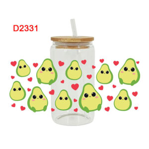 UV DTF Transfer Sticker Fruit Theme For The 16oz Libbey Glasses Wraps Cup Can DIY Waterproof Easy To Use Custom Decals